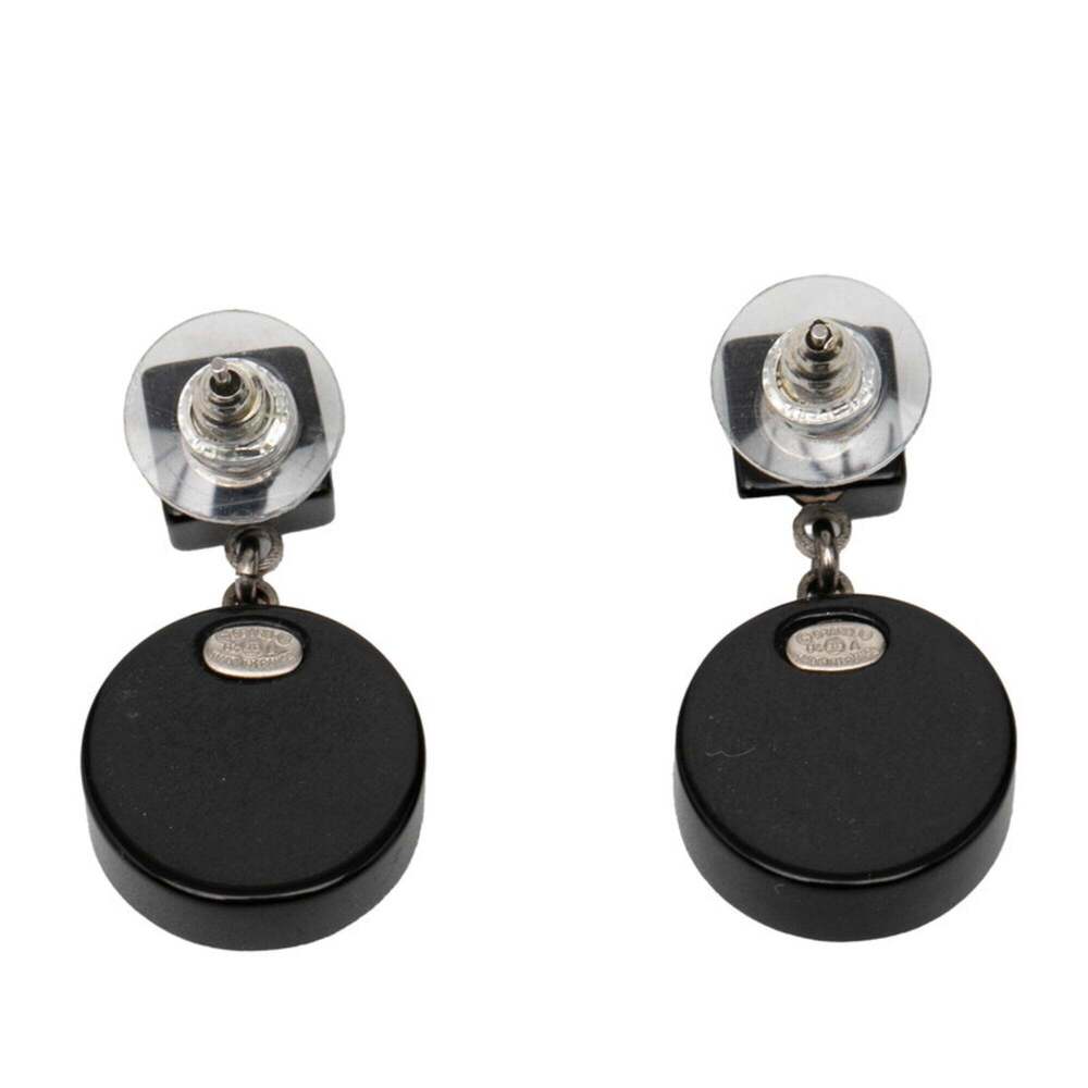 CHANEL Authentic Black Logo Earrings - Picture 2 of 5